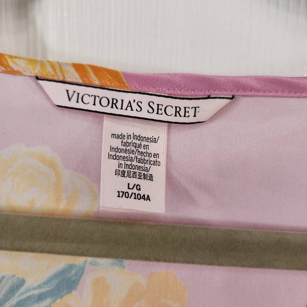 Satin Victoria's Secret Pink Floral Tank Pajama Top - Picture 2 of 6